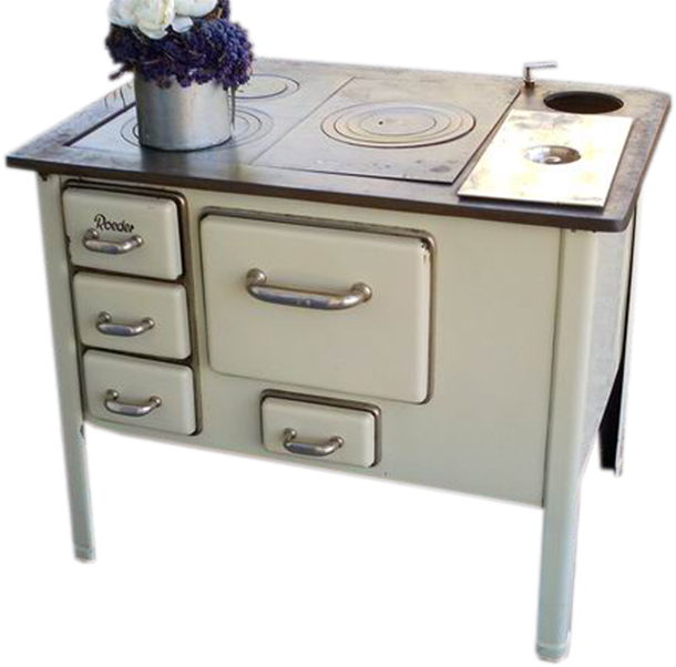 Keramik Herd mit Feuerringen um 1940